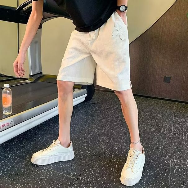 Men's American Style High Street Athletic Shorts Loose Fit Summer Thin Embossed Casual Boho Comfortable plus Size Straight Leg_viptrois.com