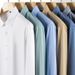 Premium Silk Blend Men's Dress Shirt - Wrinkle-Free Long Sleeve Business Shirt For Office & Formal Occasions_viptrois.com