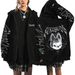 Stray Kids Inspired Zip-Up Hoodie With Harajuku Print - Oversized Unisex Pullover With Front Pockets, Fleece Lined For Comfort_viptrois.com