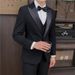 Men's 3-Piece Slim-Fit Suit Set – Wedding & Business Formal (XS-5XL, Black/White)_viptrois.com