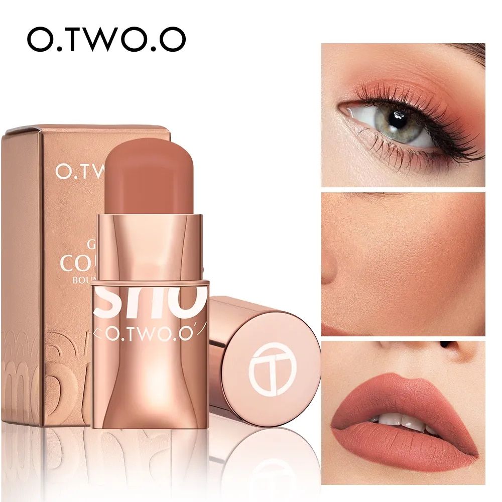O.TWO.O Lipstick Blush 3-i-1 Eyes Cheek Ad Lip Tit Buildable Waterproof Lightweight Cream Multi Stick Makeup For_viptrois.com