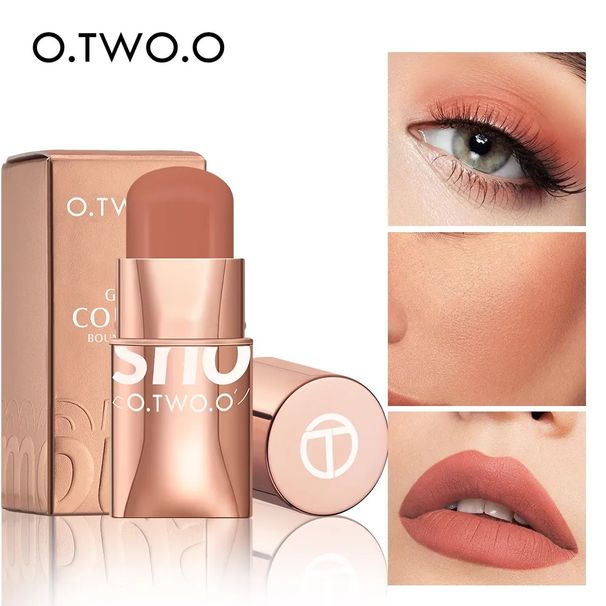 O.TWO.O Lipstick Blush 3-i-1 Eyes Cheek Ad Lip Tit Buildable Waterproof Lightweight Cream Multi Stick Makeup For_viptrois.com