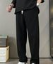 Men's Clothing Men's Loose Straight Leg Spring Style Solid Color Casual Trousers, Trendy Wide Leg Versatile Korean Style Casual Pants._viptrois.com
