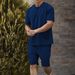 Men's Cotton Short Sleeve T-Shirt And Shorts Set Casual Sports Suit Thin Summer Wear M-5XL Sizes Available_viptrois.com