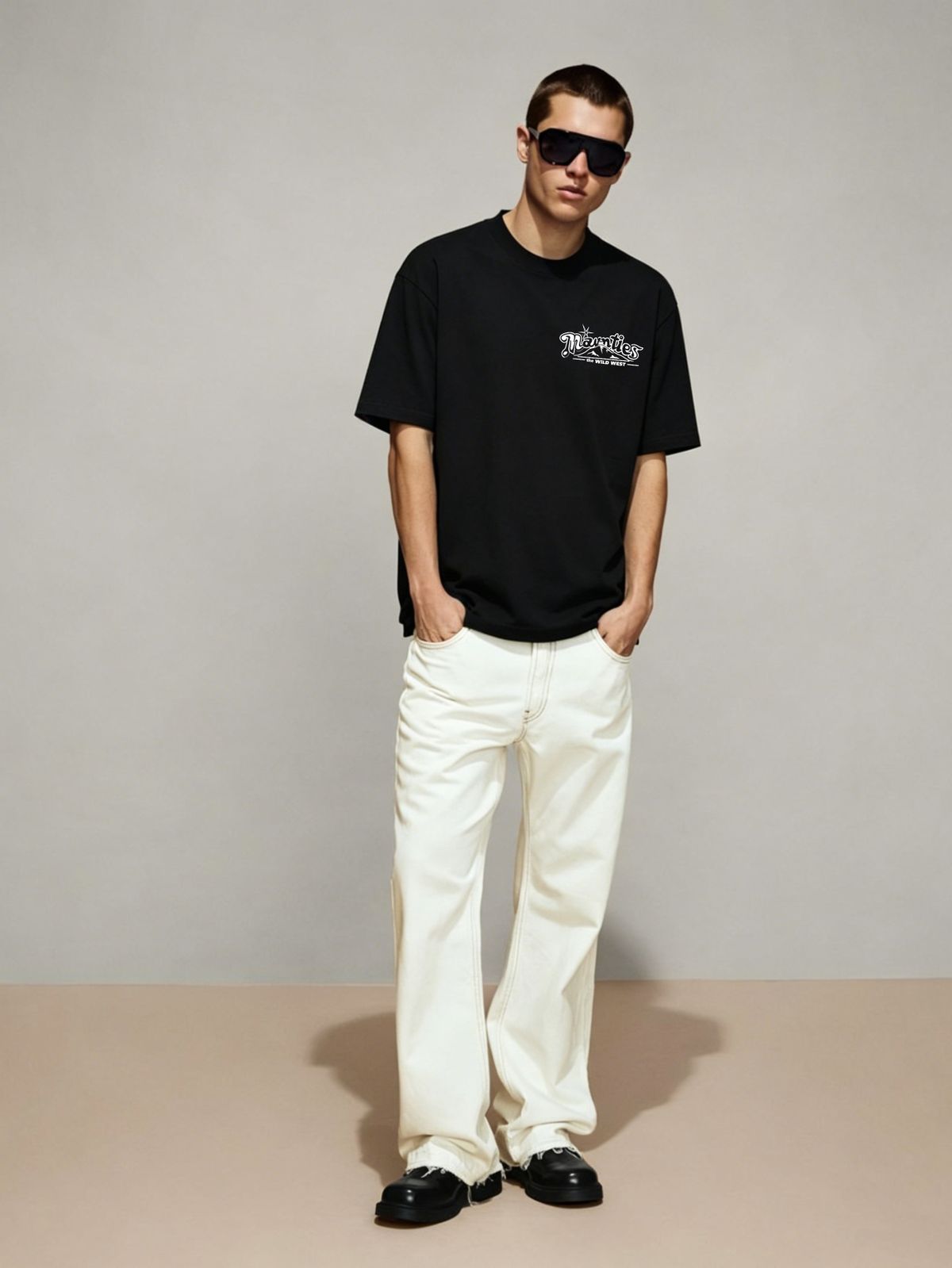 European Fashion Trendy Brand Light Luxury Men's Short Internet Celebrity Niche Hot Western Letter High-end Round Neck Half Sleeve T-shirt_viptrois.com