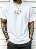 100% Cotton Men Oversized T-shirt Minimalist Abstract R Print Crew Neck Short Sleeve Streetwear Tee_viptrois.com