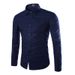 Men's Clothing Fashion Candy Color Slim Shirt Youth Solid Color Business Casual Long Sleeve Shirt_viptrois.com