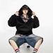 Pure Cotton V-neck Hooded Sweatshirt Loose Casual Pullover Hoodie Top Solid Color Simple_viptrois.com