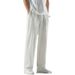 Men's Clothing Trendy Spring And Autumn Linen Casual Pants Drape Loose Wide Leg Trousers_viptrois.com