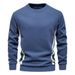 Spring 2025 European-Amecian Fashion Pullovers Outerwear Men's Round Collar Splicing Long Sleeve Slim Sweatshirts S-2XL_viptrois.com