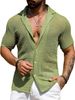 Men's Casual Shirt, Summer Fashion, Cool And Breathable, Solid Color Short-sleeved Top, Knitted Sweater_viptrois.com
