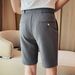 Men's Summer Slim Fit 5-Inch Dress Shorts – Subtle Pinstripe Luxury Casual Trousers (Breathable Polyester, Micro-Stretch, British-Inspired Tailoring)_viptrois.com