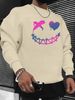 Men's Loose Casual Fashionable Smiling Face Pattern Printed Round Neck Long Sleeved Sweatshirt For Autumn And Winter_viptrois.com