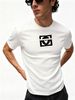 3 Pack Men's Oversized T-Shirts, 100% Cotton Crew Neck Casual Tees, Relaxed Fit Minimal Heart Monogram Print Design, Black White Grey_viptrois.com