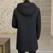 Solid Color Mid-Length Thickened Jacket For Men Winter New Youth Warm Hooded Cotton Coat_viptrois.com