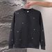 Men's Clothing Men's Long Sleeve Crewneck Sweatshirt With Heart Embroidery - Casual Loose Fit Korean Style Pullover For Spring & Autumn_viptrois.com