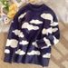 Pure Japanese Style Design Sense Niche Lazy Cloud Unisex Autumn Winter Couple Loose Versatile Knitted Sweater Men_viptrois.com