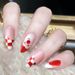 Christmas Long Almond Armor Saint-Yen Pattern Joker White Ins European And American Style Manicure Pieces 24 Pieces_viptrois.com