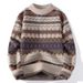 Men's Clothing Autumn Winter Casual Semi-Turtle Neck Sweater Knitwear - Breathable, Machine Washable, Jacquard Pattern, College Style, Multiple Colors_viptrois.com