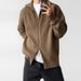Autumn And Winter High Neck Solid Color Zipper Cardigan Warm Sweater Jacket_viptrois.com