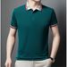 Men's Clothing Summer Men's Short Sleeved Polo Shirt Business Casual Jacquard Lapel T Shirt Ice Silk Breathable Casual All Match Polo Shirt_viptrois.com