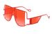 Two Circles Punk Style Women's Sunglasses Rivet Retro Large Frame One Piece Ultraviolet Catwalk Sunglasses_viptrois.com