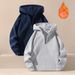 Men's Fleece Hooded Half-Zip Sweatshirt - Heavyweight Unisex Pullover With Ribbed Hem For Winter Comfort_viptrois.com