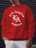 Men's Loose Casual Fashion Los Angeles Letter Pattern Printed Round Neck Long Sleeved Pullover Hoodie For Autumn And Winter_viptrois.com