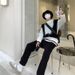 Loom European And American Style Winter Thickened Color Block Crew Neck Sweater For Men Trendy Youth Casual Warm Knitted Base_viptrois.com