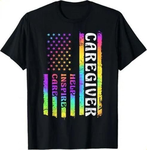 T-shirtcaregiver 2026 Appreciation American Watercolor Flag Help_viptrois.com