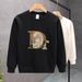 2024 Autumn And Winter New Trend Personalized Printed Men's Sweatshirt Korean Version Slim Fit Pullover Round Neck Bottoming Shirt Men's T Shirt_viptrois.com