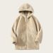 Men's Eco-Friendly Faux Fur Hooded Parka, Oversized Longline Zip-Up Winter Coat With Windproof Polyester Shell In Beige/Coffee (Sizes S-4XL)_viptrois.com