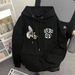 Women's Fleece-Lined Hoodie - Oversized Pullover With Letter Print For Teens & Casual Wear (S-3XL, Multiple Colors)_viptrois.com