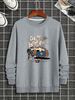 Men's Loose Casual Fashionable Cartoon Car Pattern Printed Round Neck Long Sleeved Sweatshirt For Autumn And Winter_viptrois.com