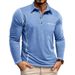 Men's Long Sleeve Polo Shirt – Classic Autumn/Winter Staple (Breathable Polyester Blend, Slim Fit)_viptrois.com