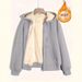 Cozy Fleece Hooded Jacket For Women – Stylish Winter Pullover With 3D Embroidery (Casual & Elegant)_viptrois.com