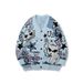 Men's Clothing Cartoon Pattern Jacquard Sweater Unisex Cartoon Jacquard Knit Cardigan - Oversized V-Neck Sweater For Couples & Streetwear Lovers_viptrois.com