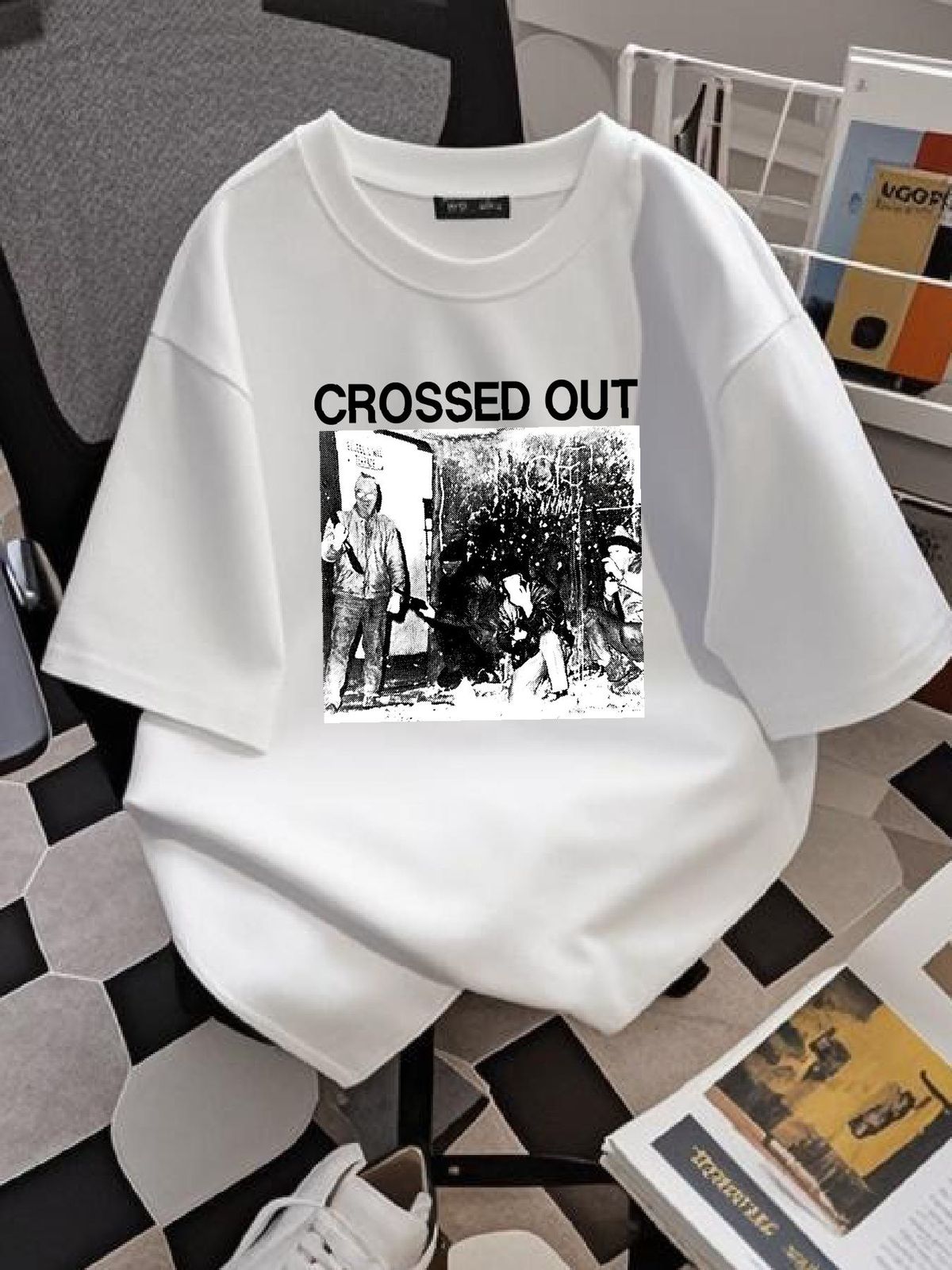 Crossed Out Band T Shirt Unisex Brand New Powerviolence TE2448 Stretched Graphic Stylish Soft Streetwear Fashion Designer Clothes Summer Versatile_viptrois.com