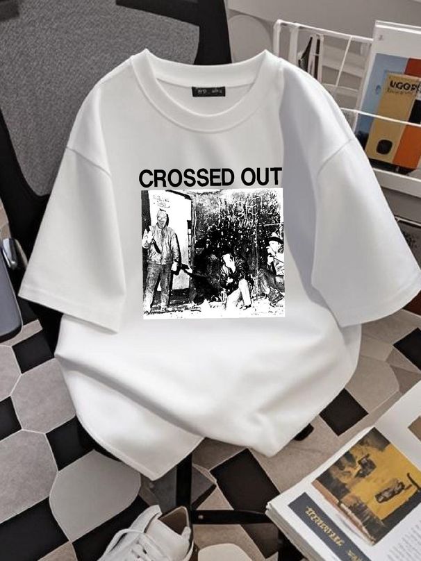Crossed Out Band T Shirt Unisex Brand New Powerviolence TE2448 Stretched Graphic Stylish Soft Streetwear Fashion Designer Clothes Summer Versatile_viptrois.com