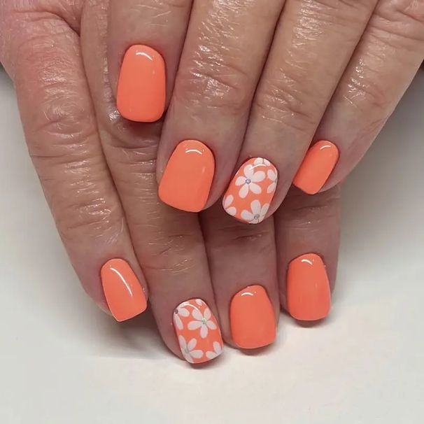 European And American Wearable Nails Sweet Cool Flower Rendering Nail Art Duckbill Short False Nails Finished Product_viptrois.com