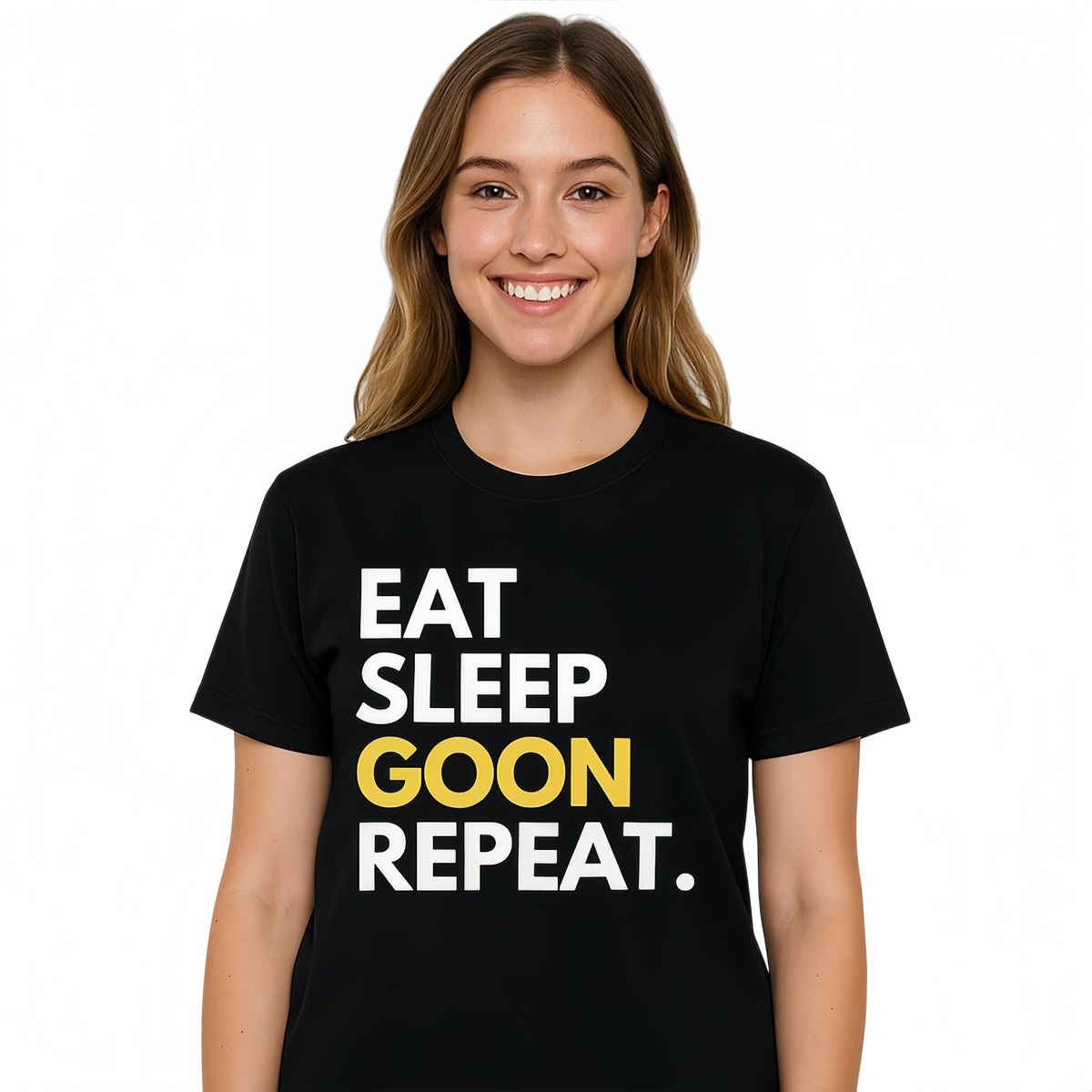 Camiseta Gooner Funny Gooning Meme Eat Sleep Goon Repeat Hecha En EE. UU. De Algodón Puro Tejido, Cómoda Para Hombres Y_viptrois.com