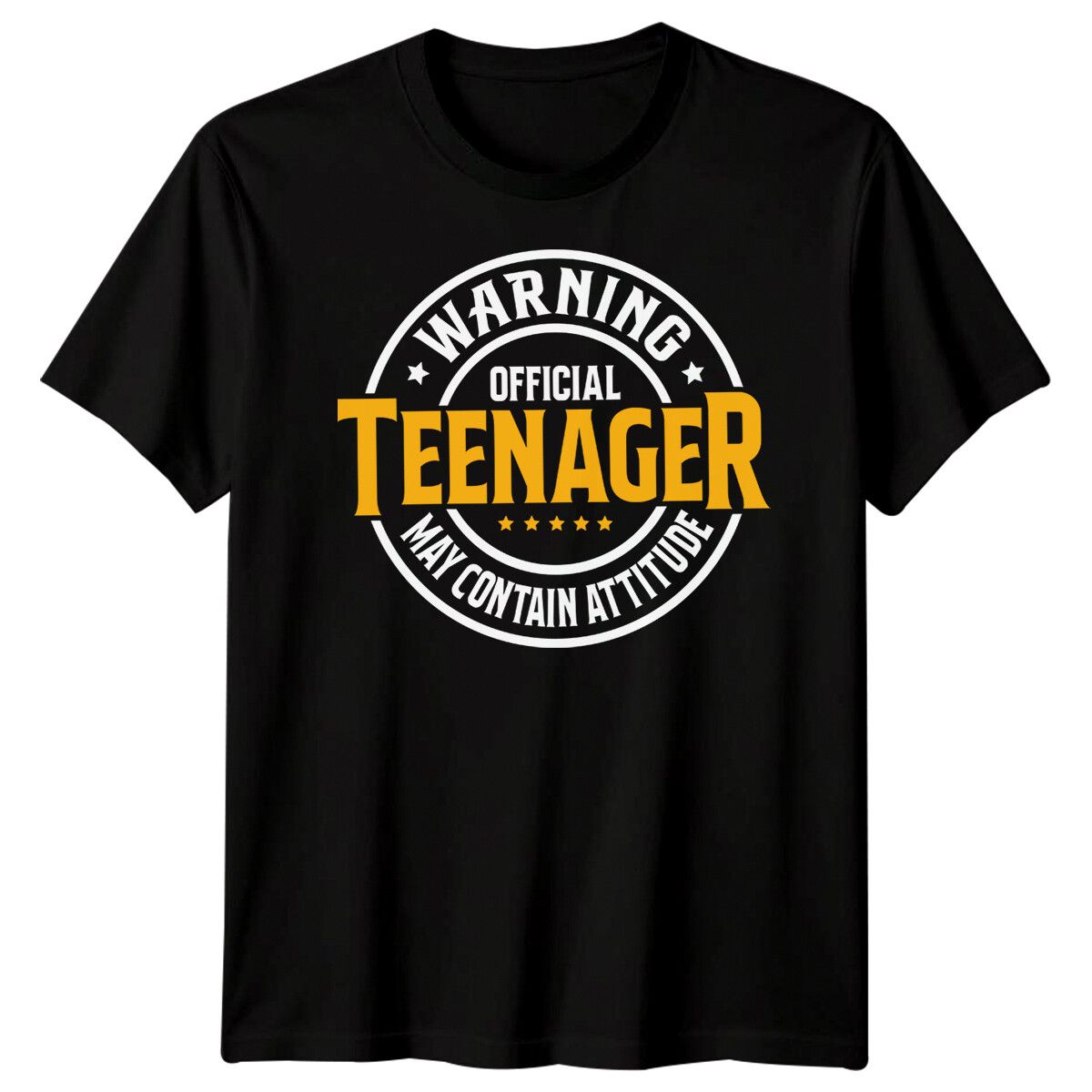 Official Teenager Warning May Contain Attitude Teen Unisex Graphic Tee Mens Top_viptrois.com