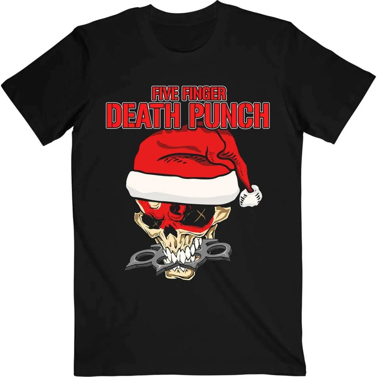 Five Finger Death Punch T-Shirt Mens Womens Tees Top: Santa Knucklehead OFFICIAL NEW_viptrois.com