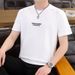 Summer New Fashion Thin, Breathable Embroidered Loose Youth Round Neck Short Sleeved Men's T-shirt_viptrois.com
