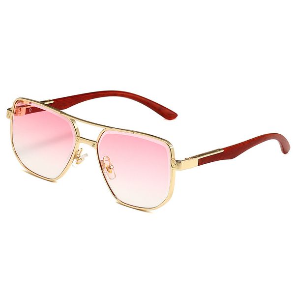 Retro Square Sunglasses - Wood Grain & Leopard Print, UV400 Protection, Double Bridge Design Fashion Trends Hot-selling_viptrois.com