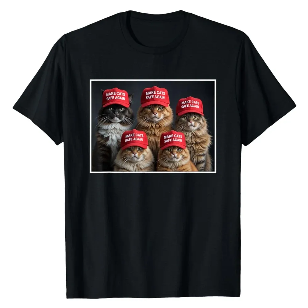 MENS WOMENS Donald Trump Make Cats Safe Again Red Hat 2024 Debate Unisex T-Shirt Mens Womens Tees Top_viptrois.com