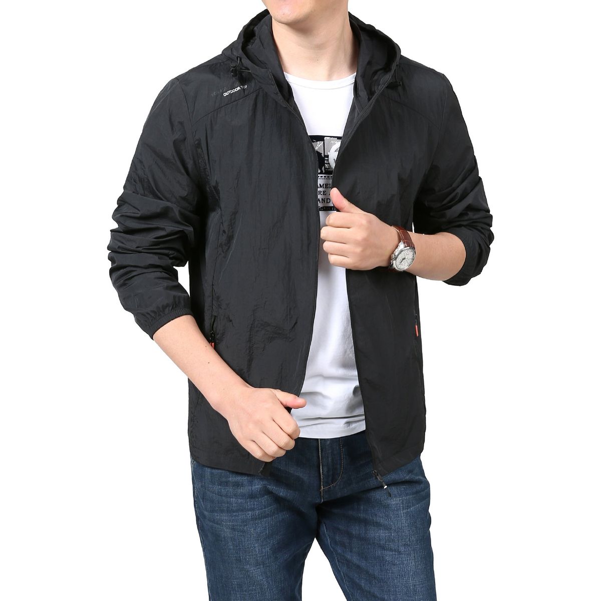 Men's UPF 50+ Sun Protection Hoodie – Lightweight & Breathable Outdoor Jacket For Fishing, Hiking & Summer Travel (Black, Navy, Grey)_viptrois.com