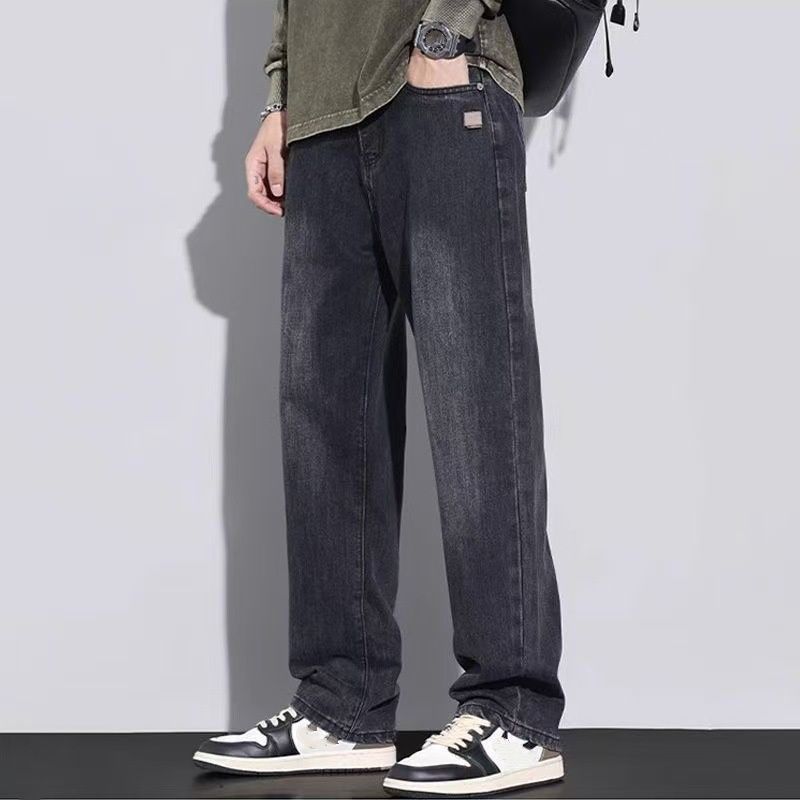 Autumn And Winter Loose Wide-leg Jeans For Men, American High Street Retro Straight-leg Casual Men's Long Pants_viptrois.com