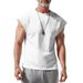 Men's Summer New Sleeveless Youth Casual Loose Solid Color Thin Vest T-Shirt For Men_viptrois.com