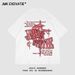 Men's Clothing Washed Retro Hip Hop Print Loose Five Point Sleeve T Shirt_viptrois.com